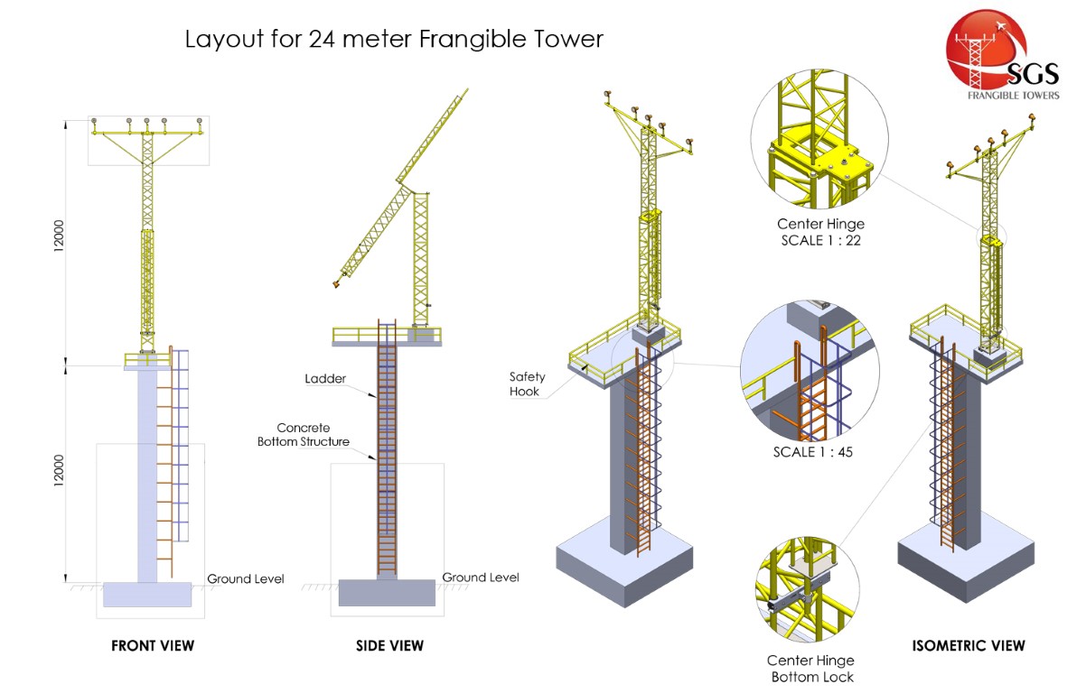 SGS Frangible Appproach Light Tower Drawing