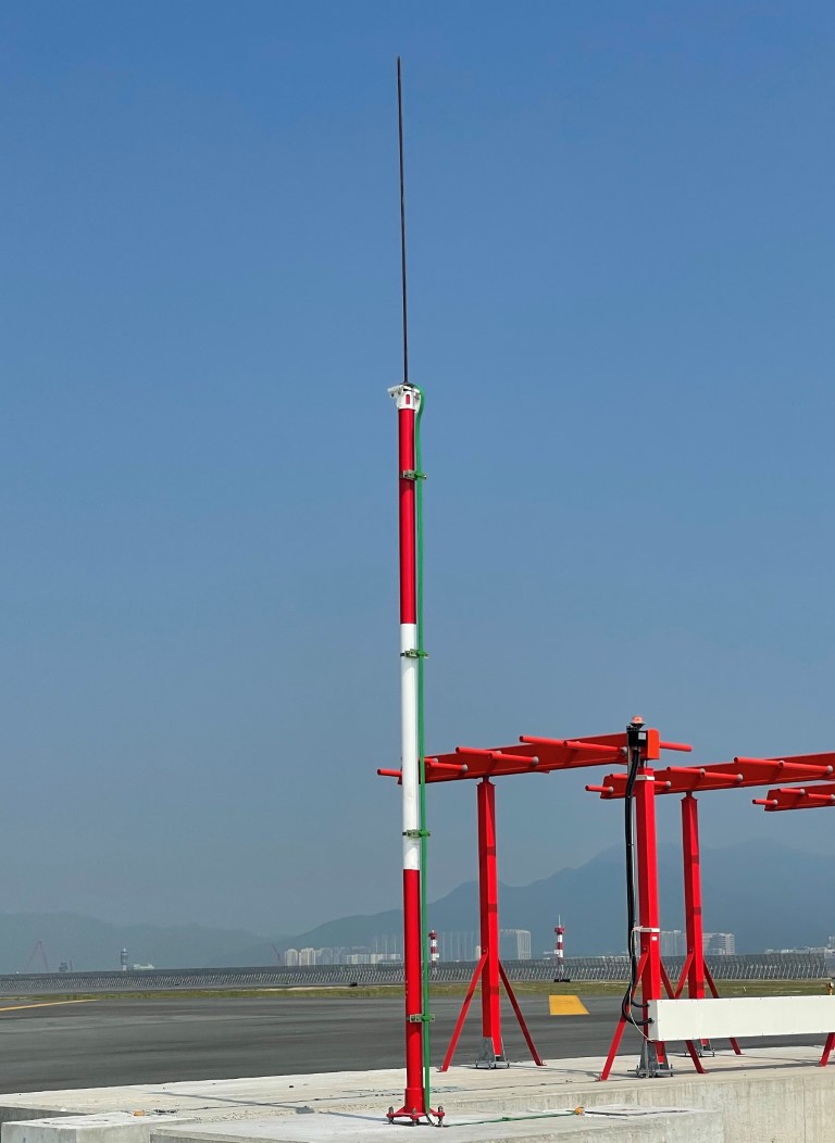 Frangible ILS Lightning pole installed at Hongkong Airport
